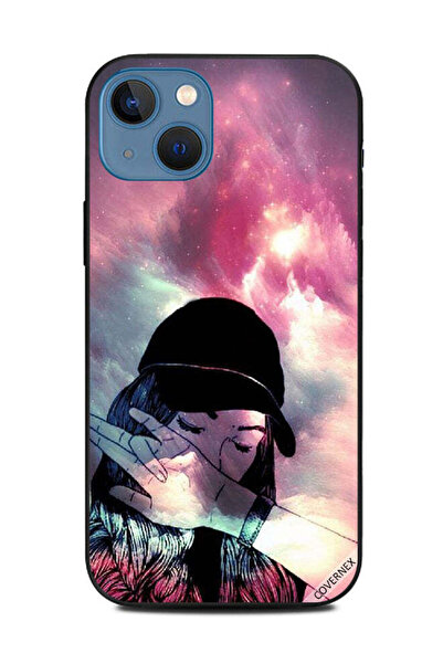Covernex غطاء حماية لهاتف أبل آيفون 13 - وجه فتاة مخفي بألوان BG