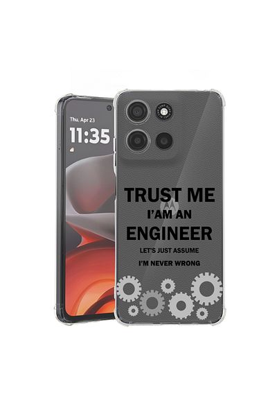 bestcase ® Anti Shock Case for Motorola Moto G15, Trust me I'm an engineer, 1926358 AS 1841