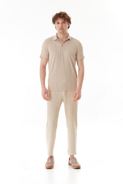Fulla Moda Μπλουζάκι με ριγέ γιακά Polo Slim Fit