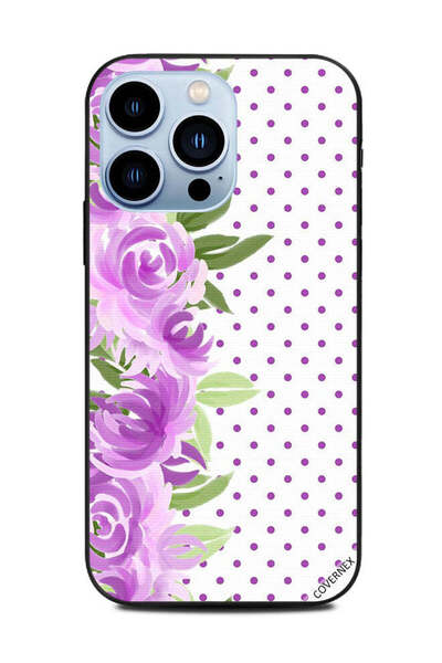Covernex غطاء حماية لهاتف Apple iPhone 13 Pro بنقشة ورود بنفسجية وردية ونقشة ...