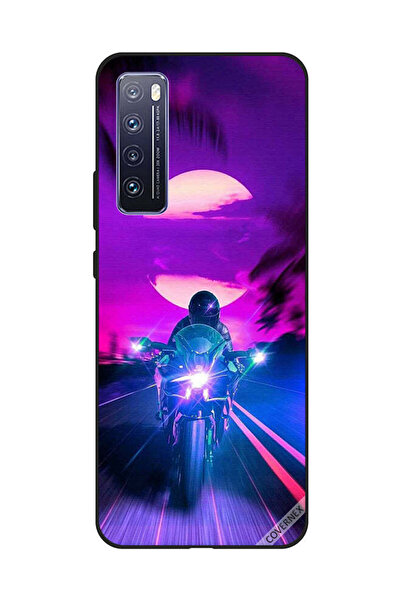 Covernex غطاء حماية لهاتف هواوي نوفا 7 - راكب الدراجة النارية يترك القمر خلفه