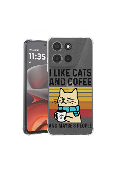 bestcase Husă antișoc pentru Motorola Edge 60 Pro cu design pisici și cafea, ...