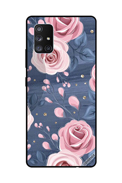 Covernex غطاء حماية لهاتف سامسونج جالاكسي A71 بنقشة ورود وردية وأوراق رمادية ...