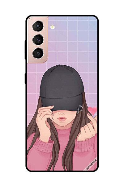 Covernex غطاء حماية لهاتف سامسونج جالاكسي S21 سناب لوف، فتاة سوداء بقبعة