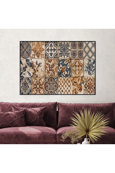 SND لوحة قماشية بتصميم الفن الهندسي مع برواز أسود مجوف