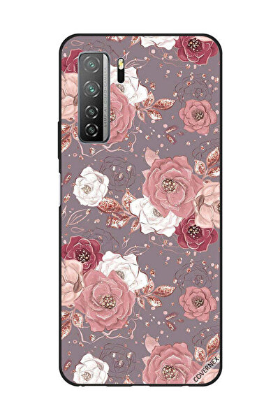 Covernex غطاء حماية لهاتف هواوي نوفا 7SE/P40 لايت 5G، لون الشوكولاتة، بنقشة زهور