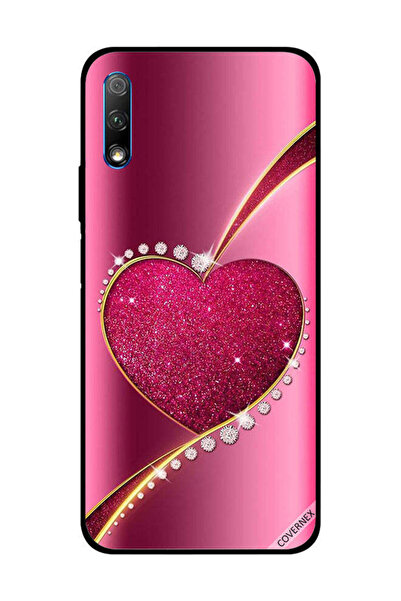 Covernex غطاء حماية لهاتف Honor 9X - قلب وردي لامع من الألماس