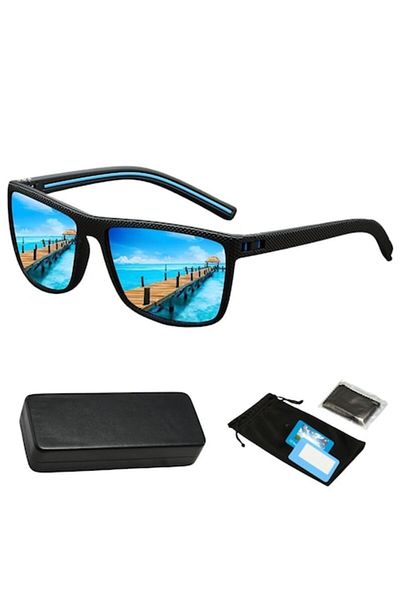 Hipolar Ochelari de Soare Polarizati, HIPOLAR ®, Clasa 3, Lentila Albastru Oglinda HD22, UV400, cu Carcasa
