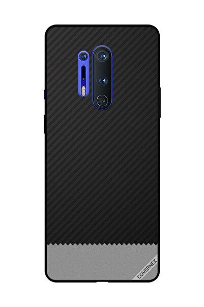 Covernex غطاء حماية لهاتف OnePlus 8 Pro بنمط خطوط سوداء ورمادية