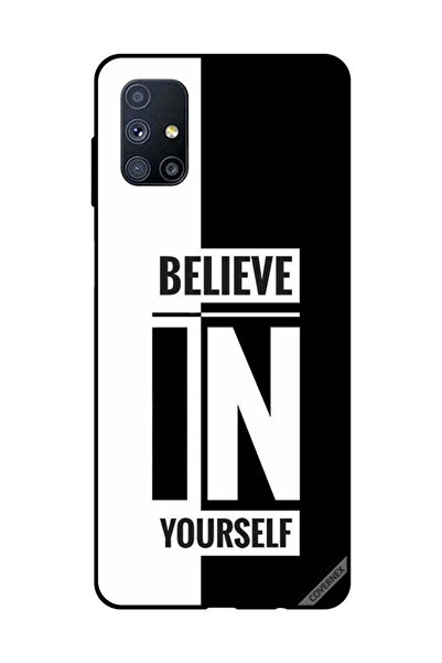 Covernex غطاء حماية لهاتف سامسونج جالاكسي M51 - ثق بنفسك - أسود وأبيض