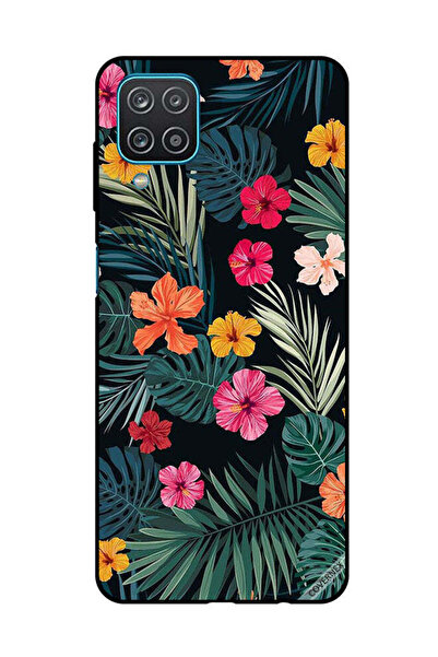 Covernex غطاء حماية لهاتف سامسونج جالاكسي A12/M12، زهور متعددة الألوان وريش أ...