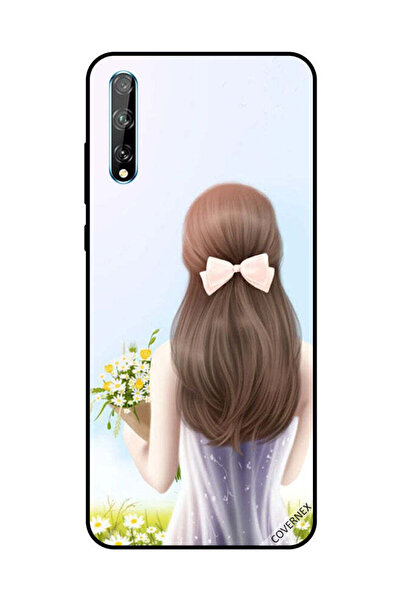 Covernex غطاء حماية لهاتف هواوي Y8P/P Smart S فتاة جميلة تحمل الزهور