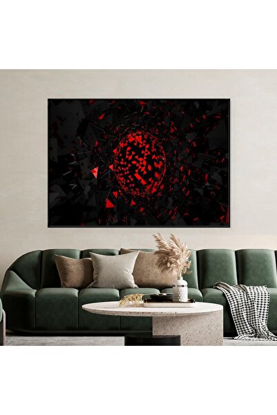 4gdran لوحة قماشية بتصميم هندسي مع برواز أسود مجوف