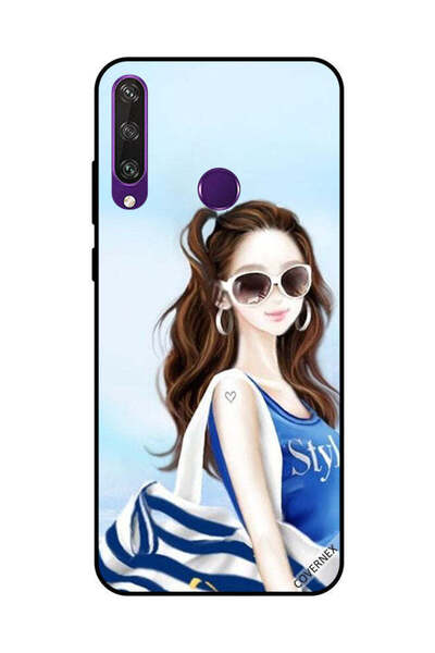 Covernex غطاء حماية لهاتف هواوي Y6P - نمط قميص أزرق