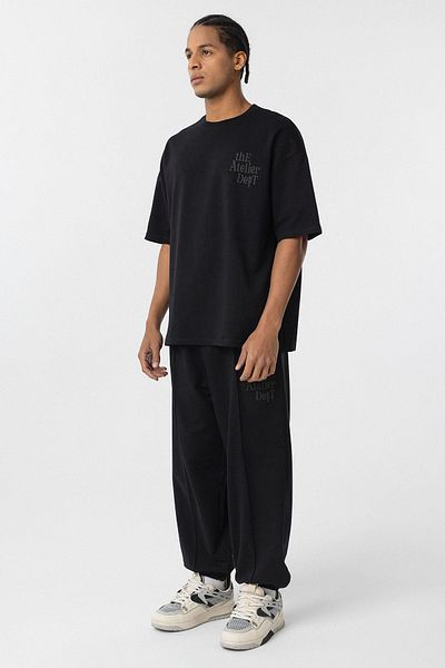 VAMOSCLO Oversize Printed Tracksuit Set Black