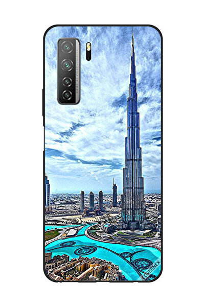 Covernex غطاء حماية لهاتف هواوي نوفا 7SE/P40 لايت 5G برج خليفة - غيوم مؤثرة