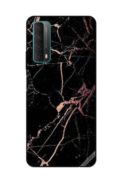 Covernex غطاء حماية لهاتف هواوي Y7A/P Smart 2021 بنمط رخامي أسود