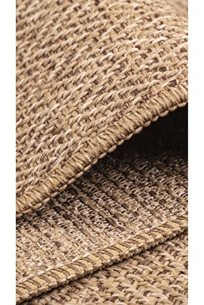 DESPADA HOME Koyu Bej Jüt Tabanlı Modern Dokuma Kilim Sisal Hasır Naturel Hal...