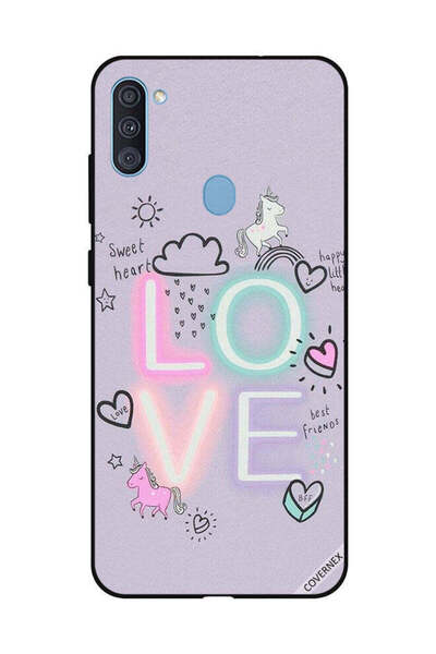 Covernex غطاء حماية لهاتف سامسونج جالاكسي A11 - قلب حلو، حب، يونيكورن