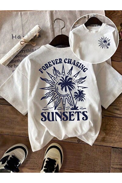 LABELIST CLOTHING UNISEX OVERSIZE FOREVER CHASING SUNSETS SIRT BASKILI T-SHIRT