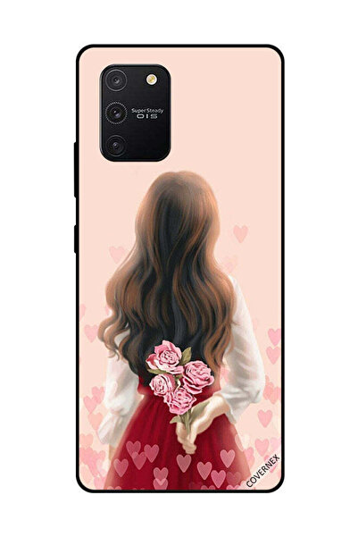 Covernex غطاء حماية لهاتف سامسونج جالاكسي S10 لايت - فتاة تخفي الزهور