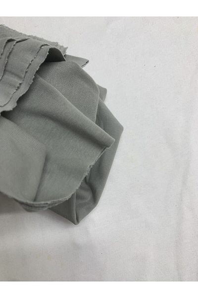 Yiğit Kumaş Gray Stretch Baby Ribana Combed Cotton Fabric, Piece 95X160 cm