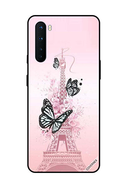 Covernex غطاء حماية لهاتف OnePlus Nord بنقشة فراشات سوداء على برج Effiel