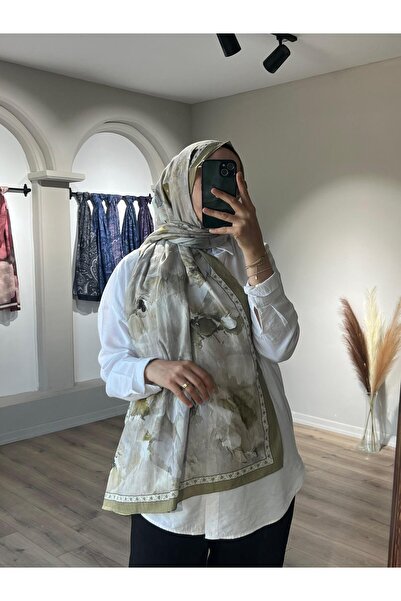 Merwiss Καλοκαιρινό μοτίβο θερμοκηπίου Kraş Olive Shawl