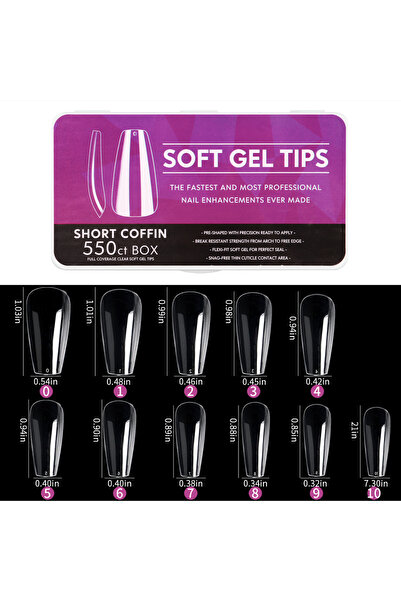 Choice 11 علبة أظافر صناعية طويلة شفافة من الأكريليك، كبسولات أظافر صناعية بل...