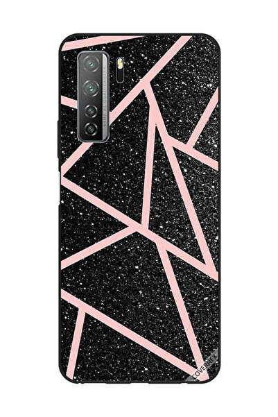 Covernex غطاء حماية لهاتف هواوي نوفا 7SE/P40 لايت 5G، أسود لامع، بنقشة مسارات...