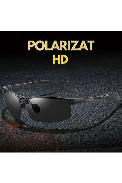 Hipolar Ochelari de Soare Polarizați Bărbați, Ramă Metalică TR +, HD31, UV400 cu Carcasă de Protecție