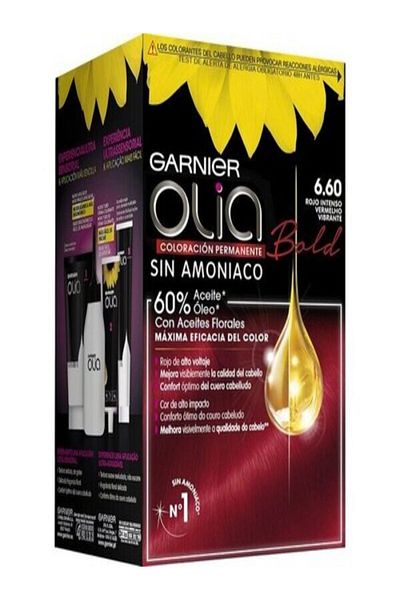 Garnier Vopsea de par permanenta fara amoniac, Garnier, Olia, 112 ml, 6.60 Rosu intens