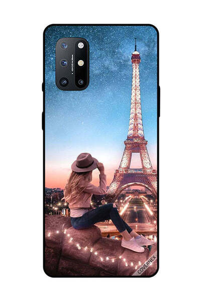 Covernex غطاء حماية لهاتف OnePlus 8T - فتاة قبعة بنية وبرج إيفيل