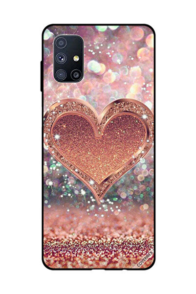 Covernex غطاء حماية لهاتف سامسونج جالاكسي M51 - قلب ذهبي لامع