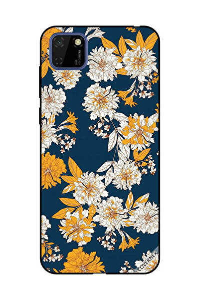 Covernex غطاء حماية لهاتف هواوي Y5P بنقشة زهور وأوراق صفراء وبيضاء