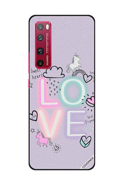 Covernex غطاء حماية لهاتف هواوي نوفا 7 برو - قلب حلو وحب وحيد القرن