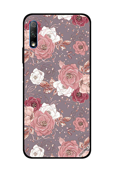 Covernex غطاء حماية لهاتف Honor 9X بنمط زهور بلون الشوكولاتة