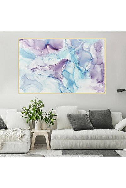 Marktna لوحة قماشية بتصميم الفن التجريدي مع برواز ذهبي مجوف