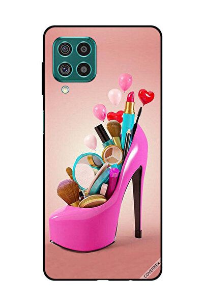 Covernex غطاء حماية لهاتف سامسونج جالاكسي M62/F62 حذاء وردي مع أدوات مكياج