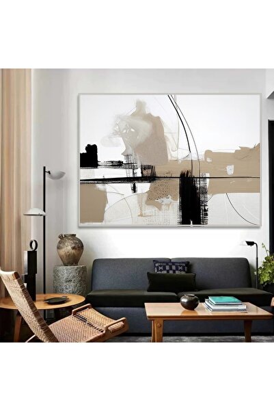 SND لوحة قماشية بتصميم الفن التشكيلي مع برواز فضي مجوف