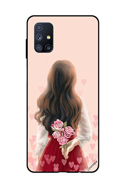 Covernex غطاء حماية لهاتف سامسونج جالاكسي M51 فتاة تخفي الزهور