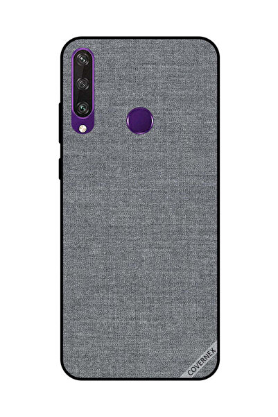 Covernex غطاء حماية لهاتف هواوي Y6P بنمط قماش رمادي