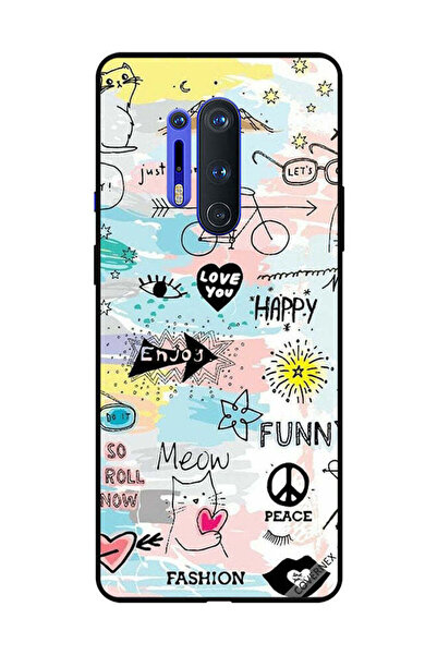 Covernex غطاء حماية لهاتف OnePlus 8 Pro Doodle Meow Enjoy