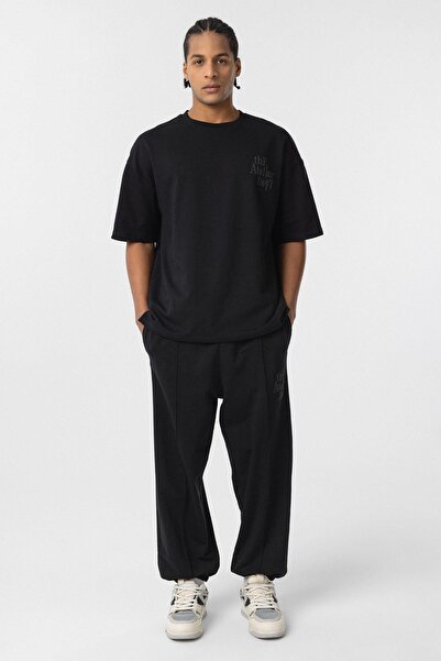 VAMOSCLO oversized με τύπωμα Σετ αθλητικής φόρμας Μαύρο