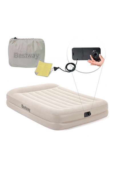 BESTWAY Tritech Queen Air Bed with Built-in AC Pump