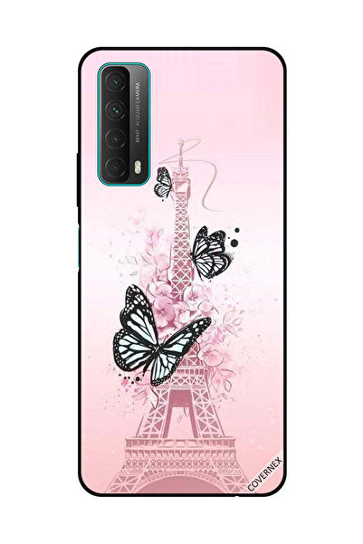 Covernex غطاء حماية لهاتف هواوي Y7A/P Smart 2021 برسومات فراشات سوداء على برج...