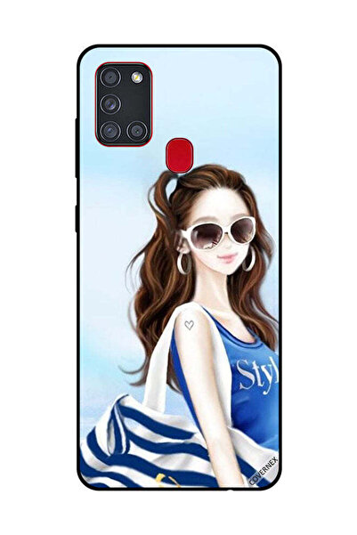 Covernex غطاء حماية لهاتف سامسونج جالاكسي A21S - أزرق، بتصميم قميص