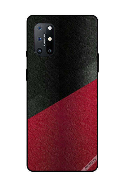 Covernex غطاء حماية لهاتف OnePlus 8T بنمط جلدي أسود وأحمر