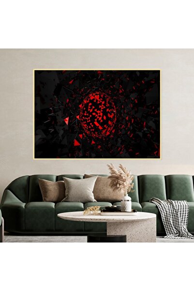 SND لوحة قماشية بتصميم هندسي مع برواز خشبي مخفي