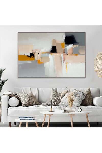 4gdran Fine art canvas painting with a hollow brown frame